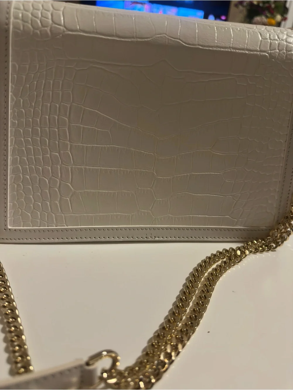 Teddy Blake White Croc-Embossed Top-Handle Satchel (Teddy Blake Sophia) - Picture 7 of 8